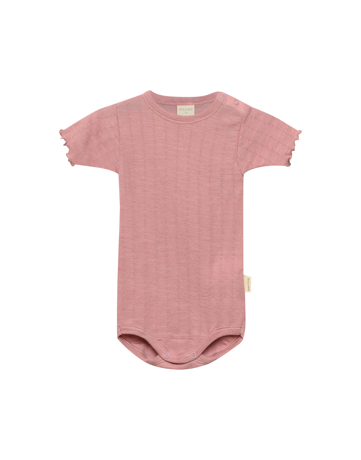 Pointelle romper met korte mouw van merinowol/zijde voor baby's