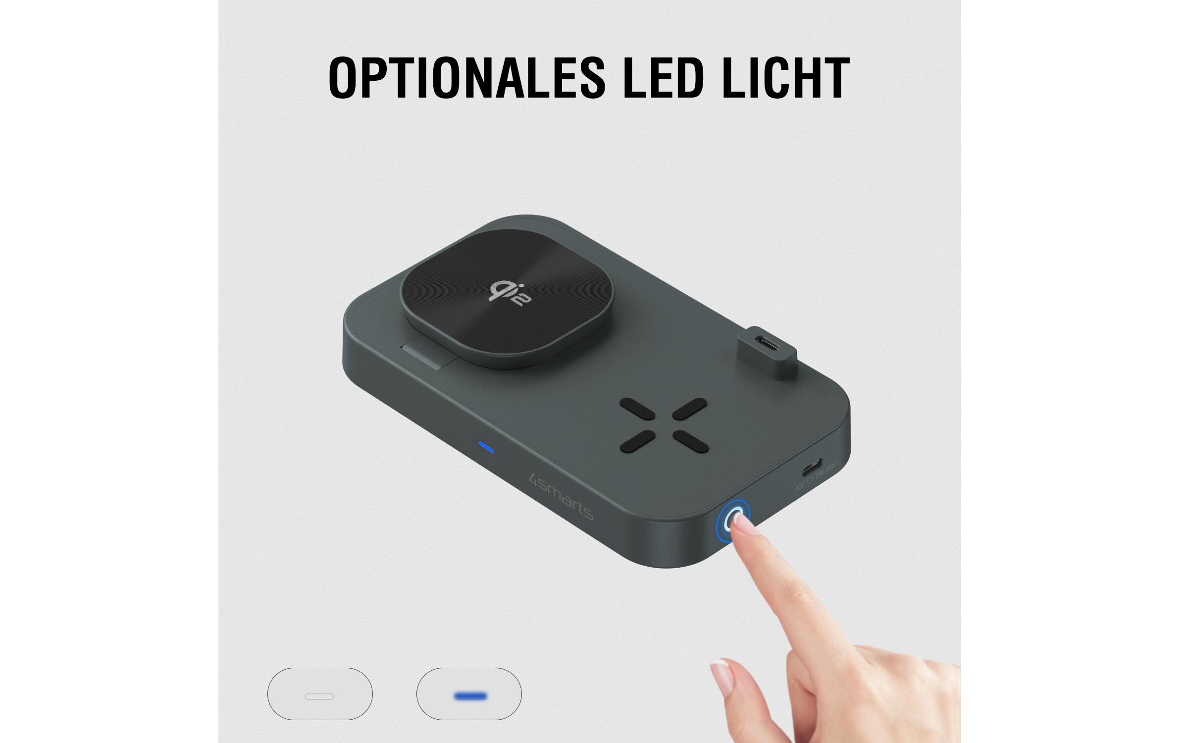 Wireless Charger Qi2 Schwarz2-in-1 MagSafe-Ladestation mit inkludiertem Ladegerät