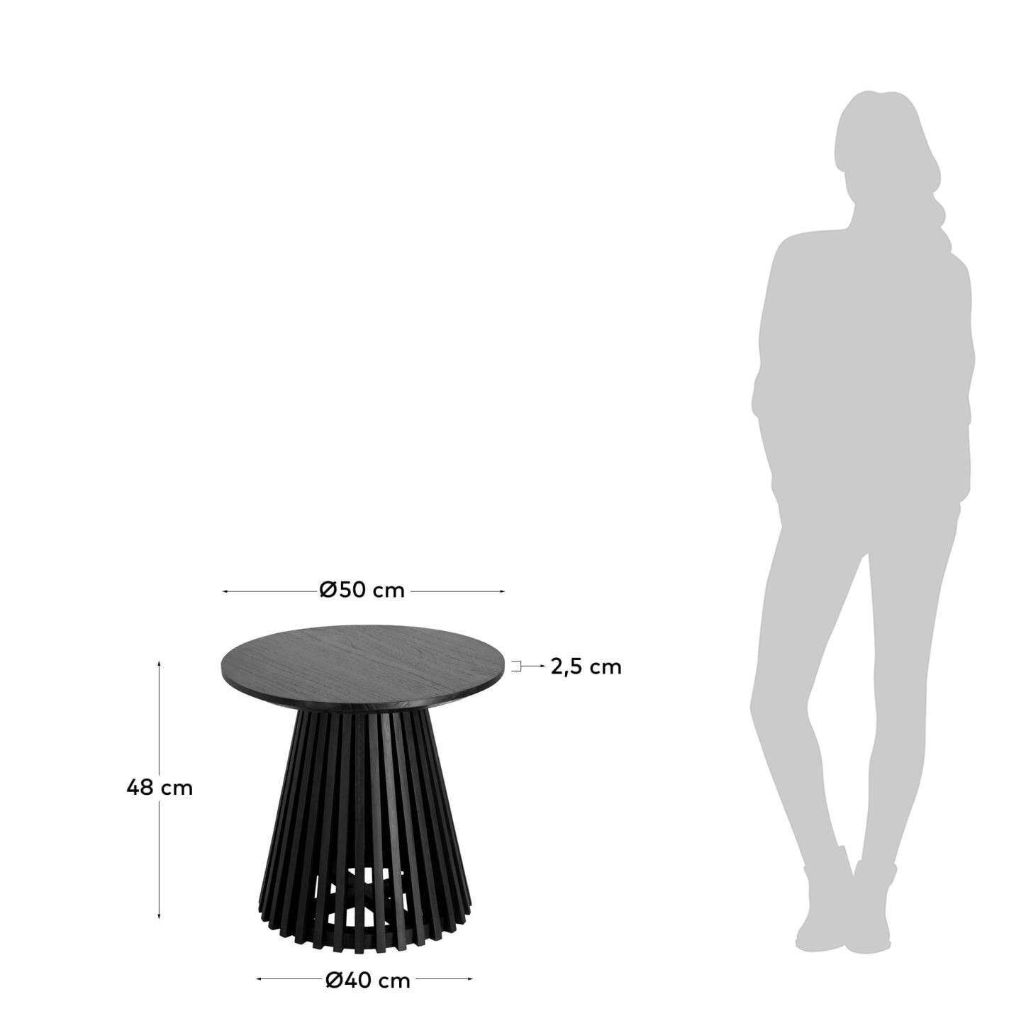 Kave Home Beistelltisch rund JEANETTE 50 cm Mindiholz massiv