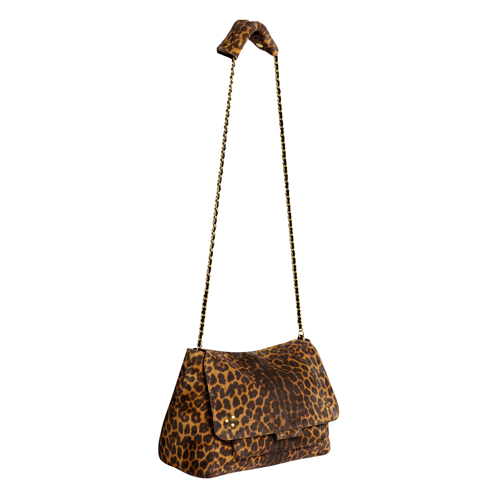 LULU L - Sac bandoulière en cuir imprimé | Marron