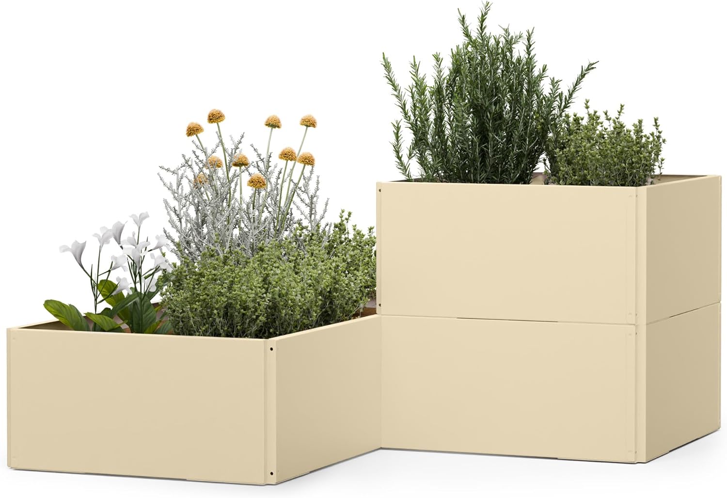 blumfeldt Versagrow Hochbeet - Modulares Hochbeet Metall, 651 L, Pulverbeschichteter Stahl, Frost- und Rostfrei, Höhenverstellbar bis 90 cm, Für Gemüse und Kräuter, Einfacher Aufbau
