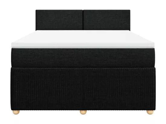 Sommier à lattes de lit avec matelas Noir 160x200 cm Tissu