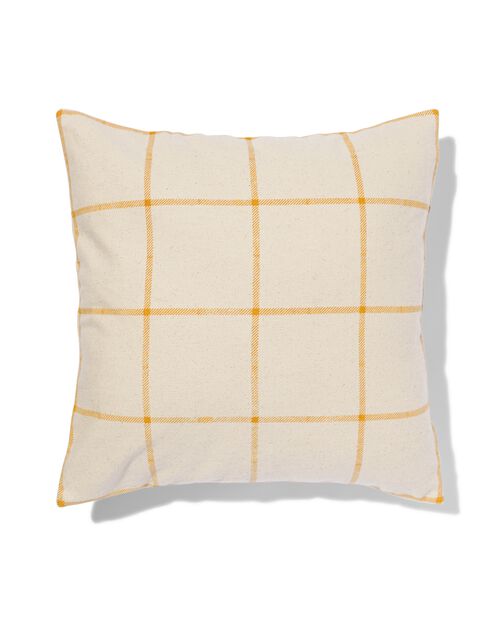 housse de coussin 50 x 50 à carreaux jaune naturel