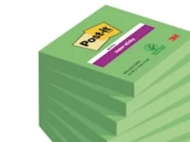 Post-it® Super Sticky Notes Evergreen 76 mm x 76 mm - med 6 blokke