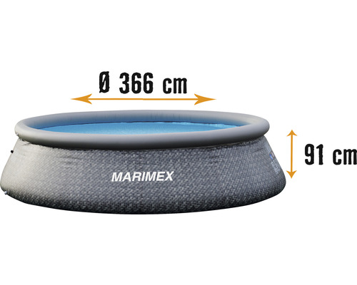 Marimex Tampa rond opzetzwembad, Fast-Set zwembad, Ø 366x91 cm, zonder accessoires, rotan
