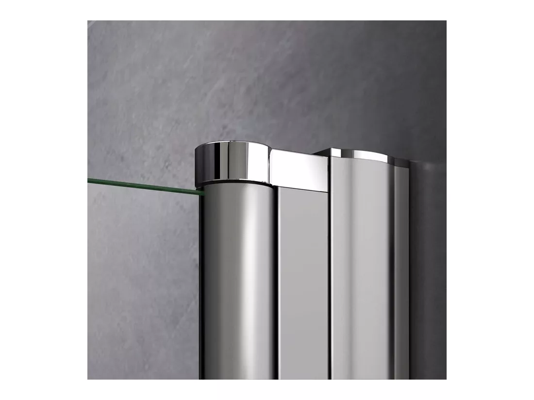 Porte de douche battante 85x187cm porte de douche pivotante à 180°, en verre 6mm anticalcaire, installation en niche