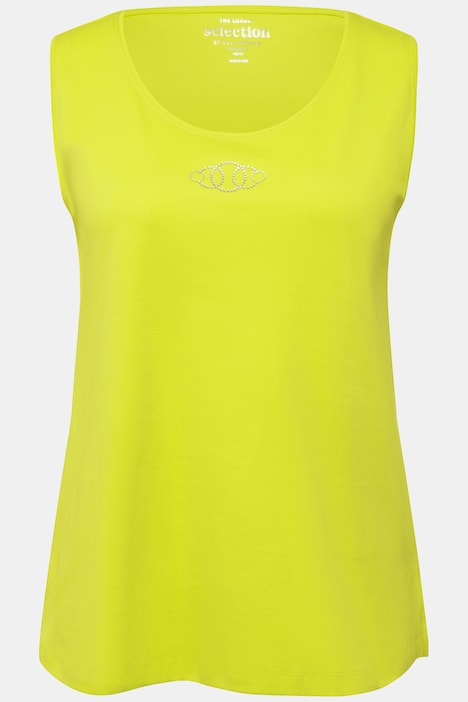 Top, Pima Cotton, Slim, Rundhals, Ziersteinchen, ärmellos