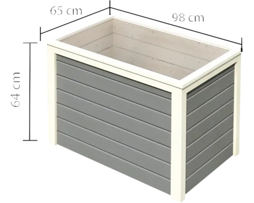 Verhoogd bed klassiek Karibu 0 98 x 65 x 62 cm terragrijs