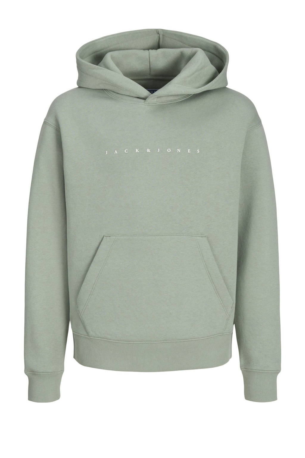 JACK & JONES hoodie JJESTAR met tekst zachtgroen