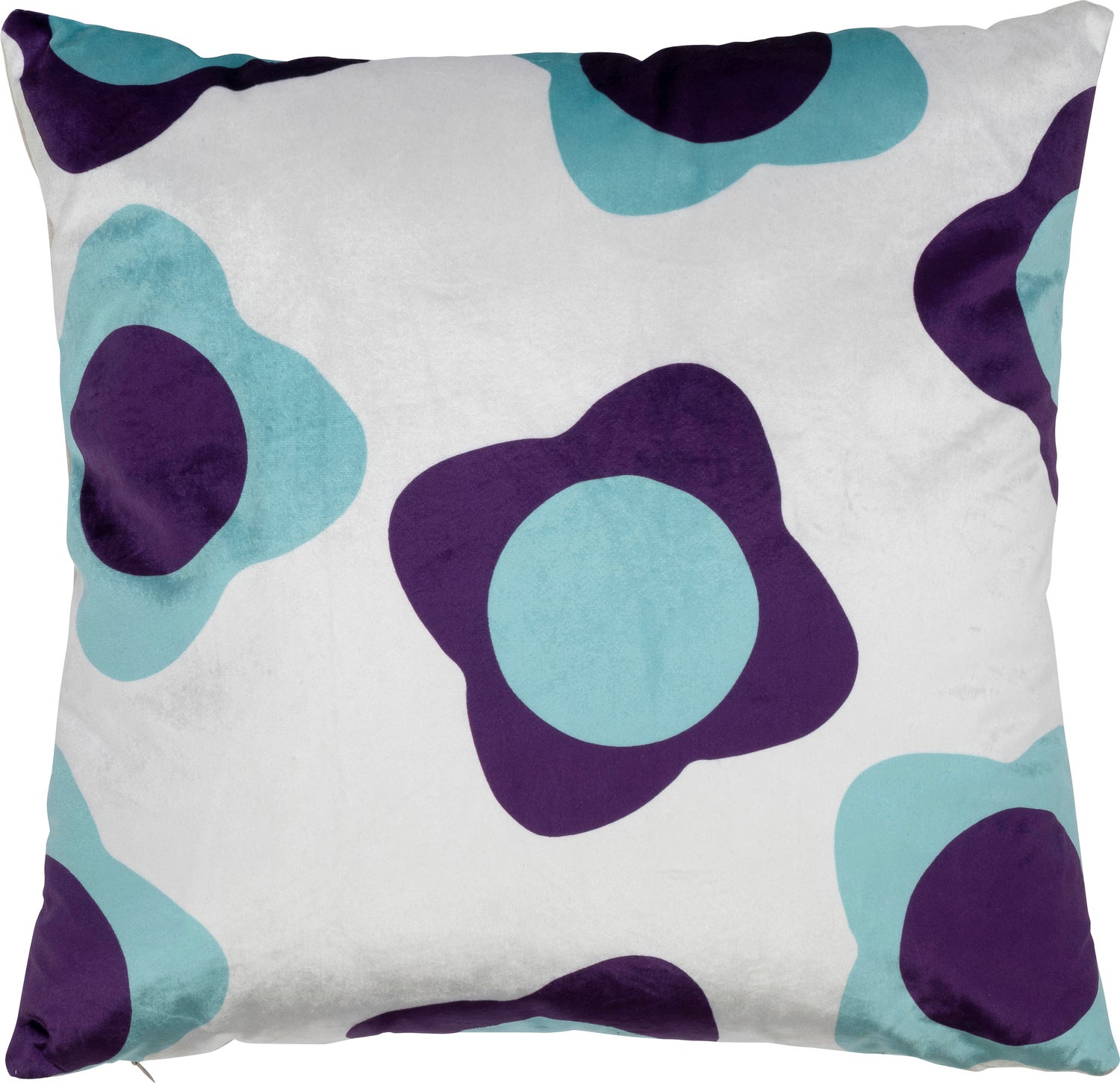 Intratuin sierkussen Junus wit / blauw / paars 45 x 45 cm