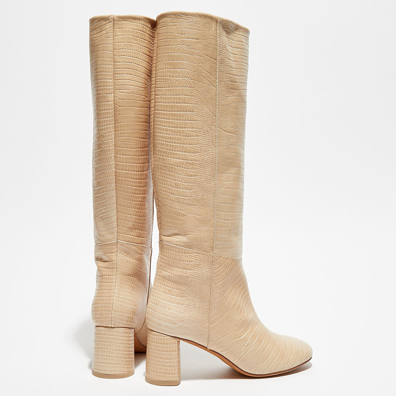 Loq Bottes en Cuir June beiges - Talon 6 cm