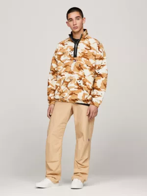 Moletom de lã com zíper frontal e estampa camuflada Woodland, tamanho grande.