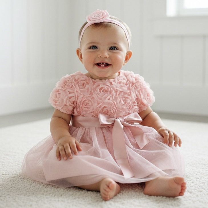 Rosalie Bloom Baby Dress - roze