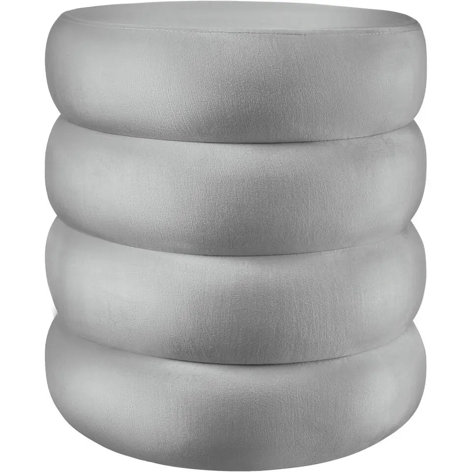 tectake Hocker Altu, gestoffeerd, opbergruimte, Fluweellook Grijs