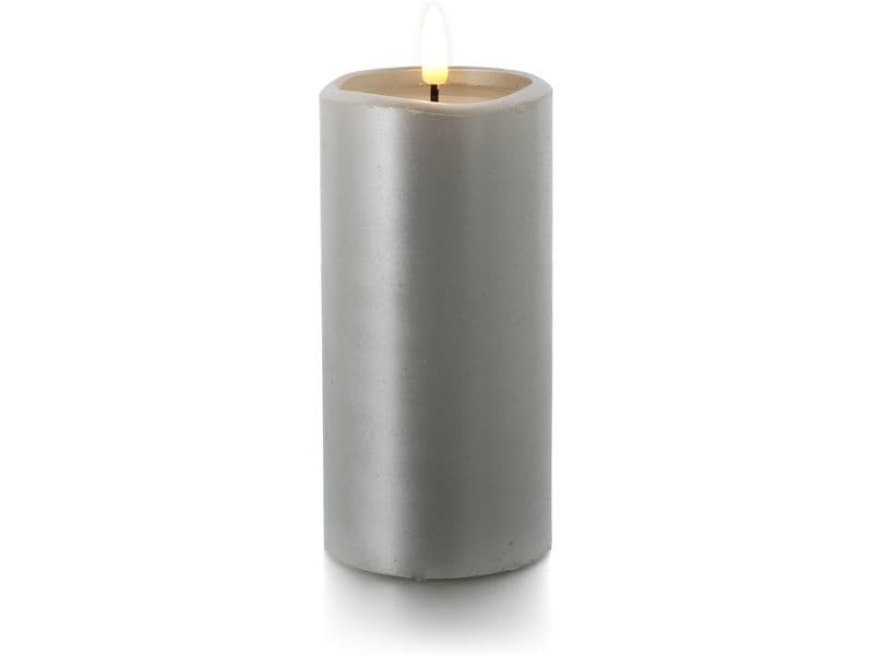 balthasar LED Kerze Novita gross Silber LED-Stumpenkerzen
