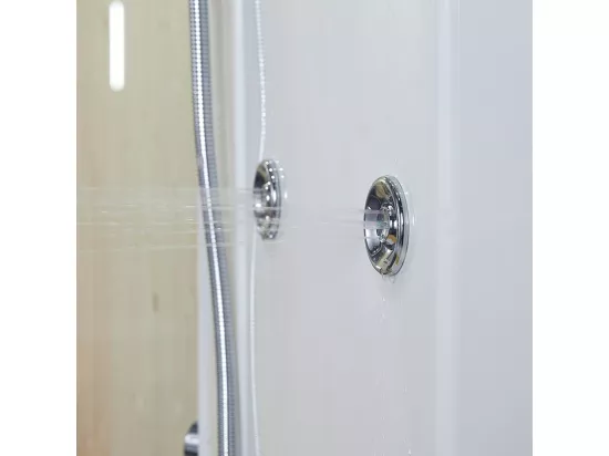 Combi Sauna Douche Hammam Boreal® SH180-G Blanc Gauche