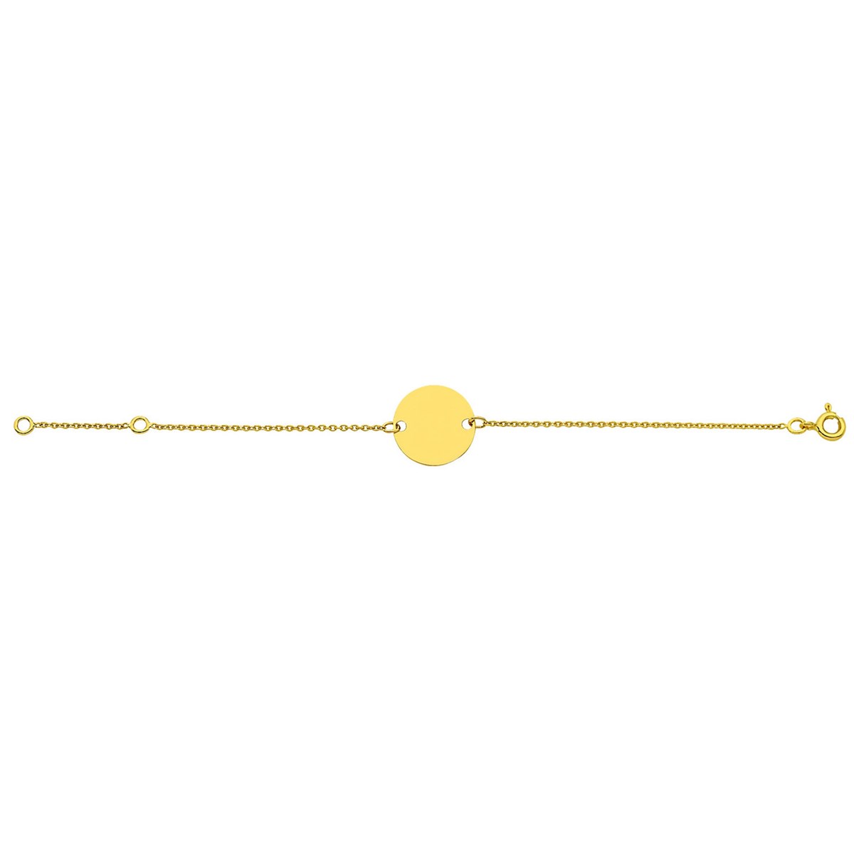 Identité bébé plaque ronde or jaune 18 carats
