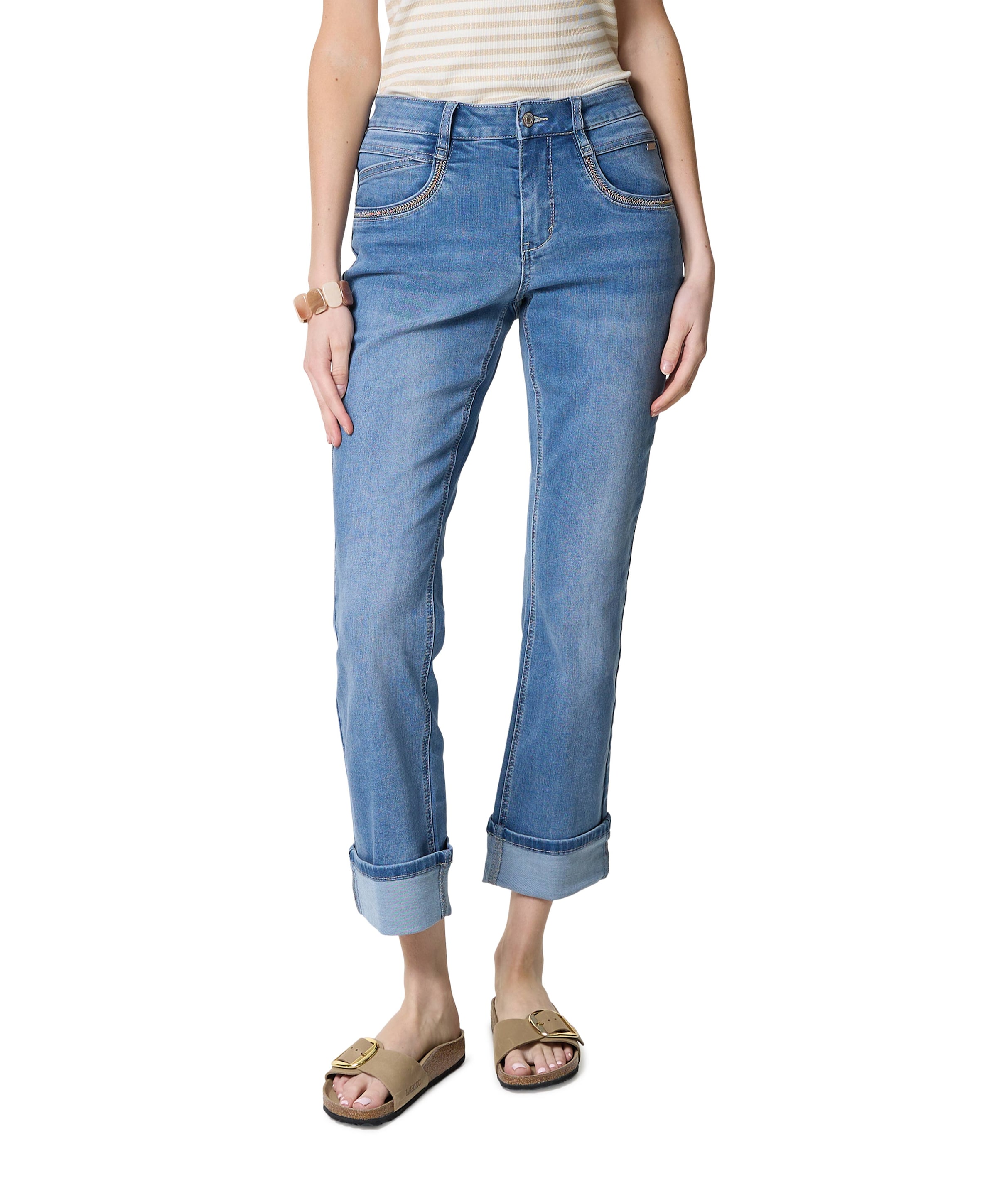 Red Button Kate Denim Embroid. Pockets dames jeans blauw