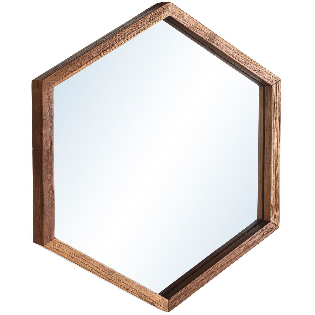 Macabane Miroir L hexagone Alida marron - 50x44 cm
