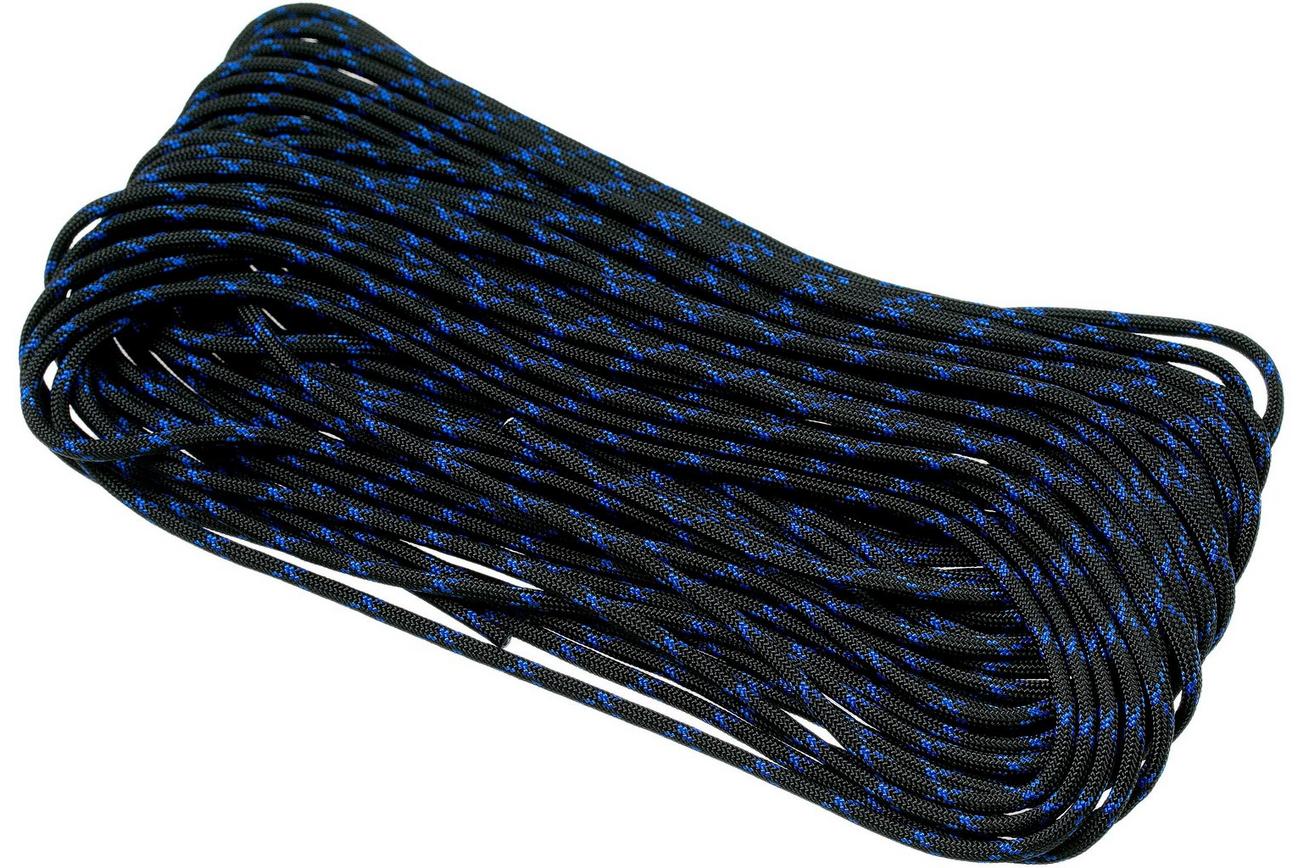 Knivesandtools 550 paracord type III, kleur: black & royal blue X - 50 ft (15,24 meter)
