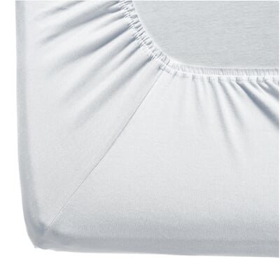 Spannbettlaken Doppel-Jersey, Weiß, 140–160 × 200 cm