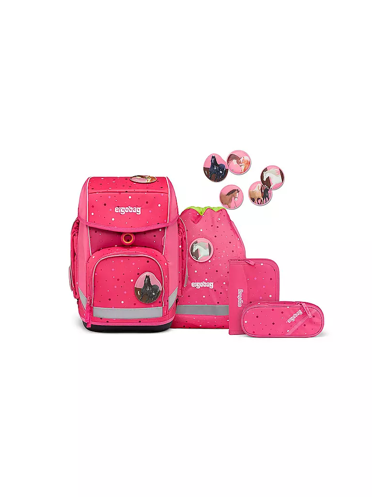 ERGOBAG Schultaschen Set 5tlg Cubo - Urlaub auf dem ReitBärhof pink