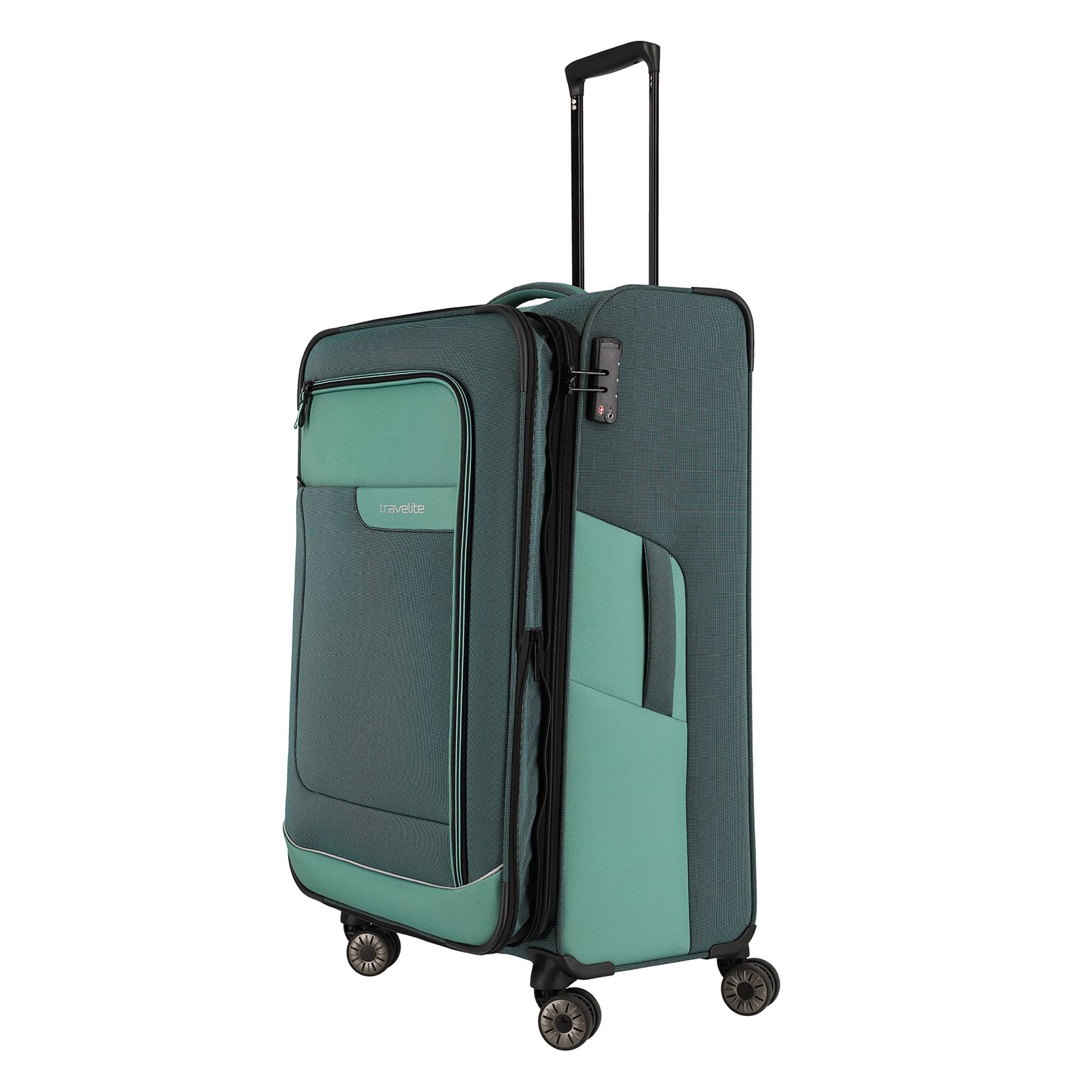 Travelite Viia 4 Wheel Trolley L Expandable green