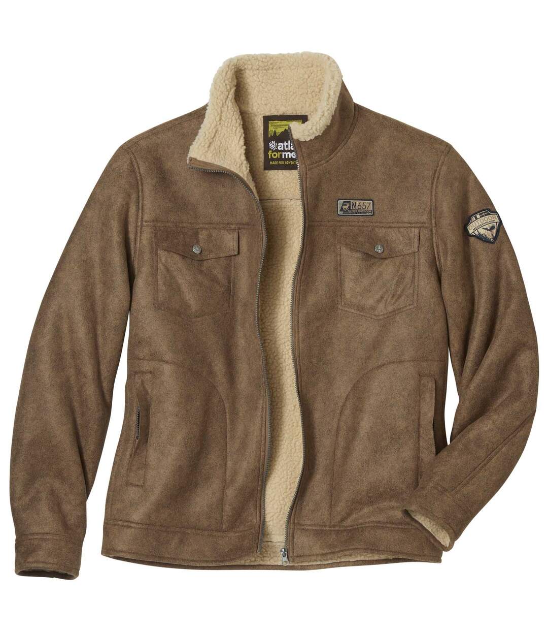 Blouson Aviateur Effet Daim Doublé Sherpa