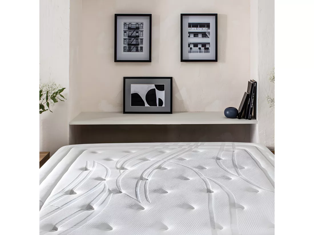 BELLECOUR LITERIE | Ensemble PRIVILEGE 90x190 cm | Matelas Ressorts ensachés + Protège matelas anti punaise