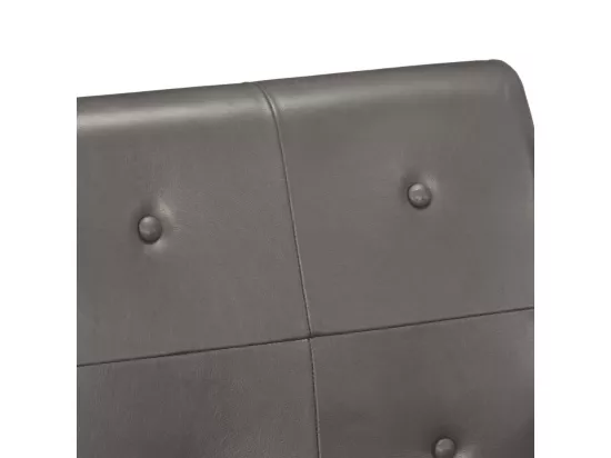 Fauteuil gris cuir véritable