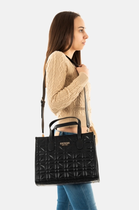 Sacs à main guess jeans silvana 2 compartment tote bla black