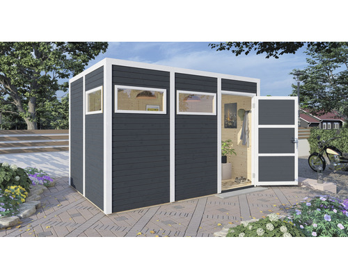 Cubo 3 tuinhuis met vloer, 337 x 240 cm, antraciet