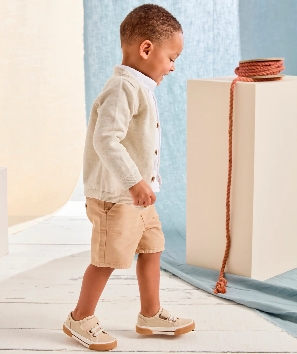 bermuda chino garçon en viscose responsable beige