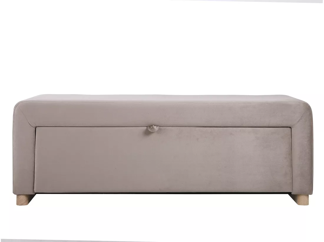 Banc coffre - Velours - Taupe - CAPINO