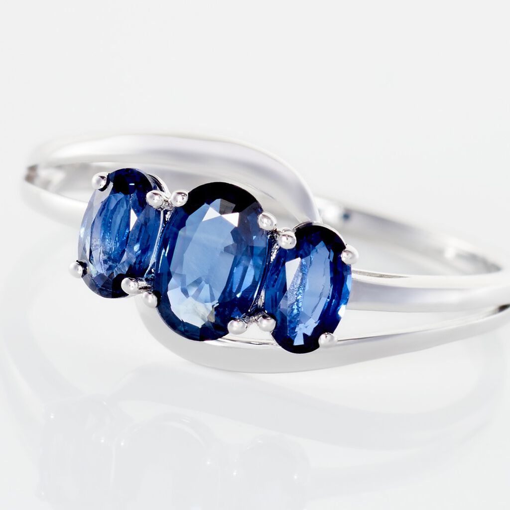 Bague Or Blanc Jaire Saphir