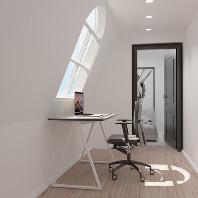 EasyHome - Bureau télétravail LV9 110 cm - blanc/noir