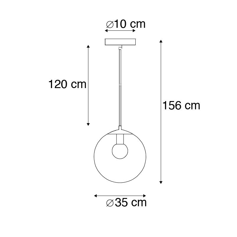 Moderne hanglamp transparant 35 cm - Pallon