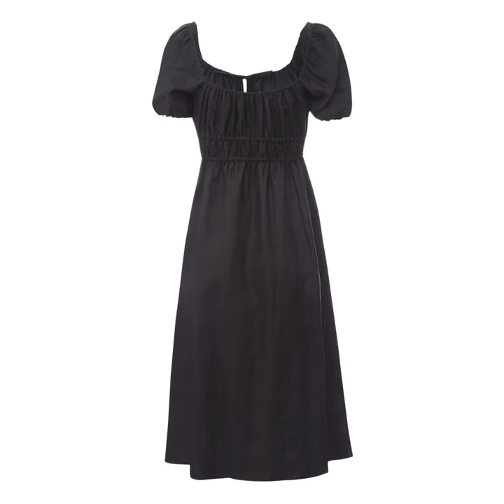 Faithfull the Brand Robe Midi Terina Lin Oeko-Tex | Noir