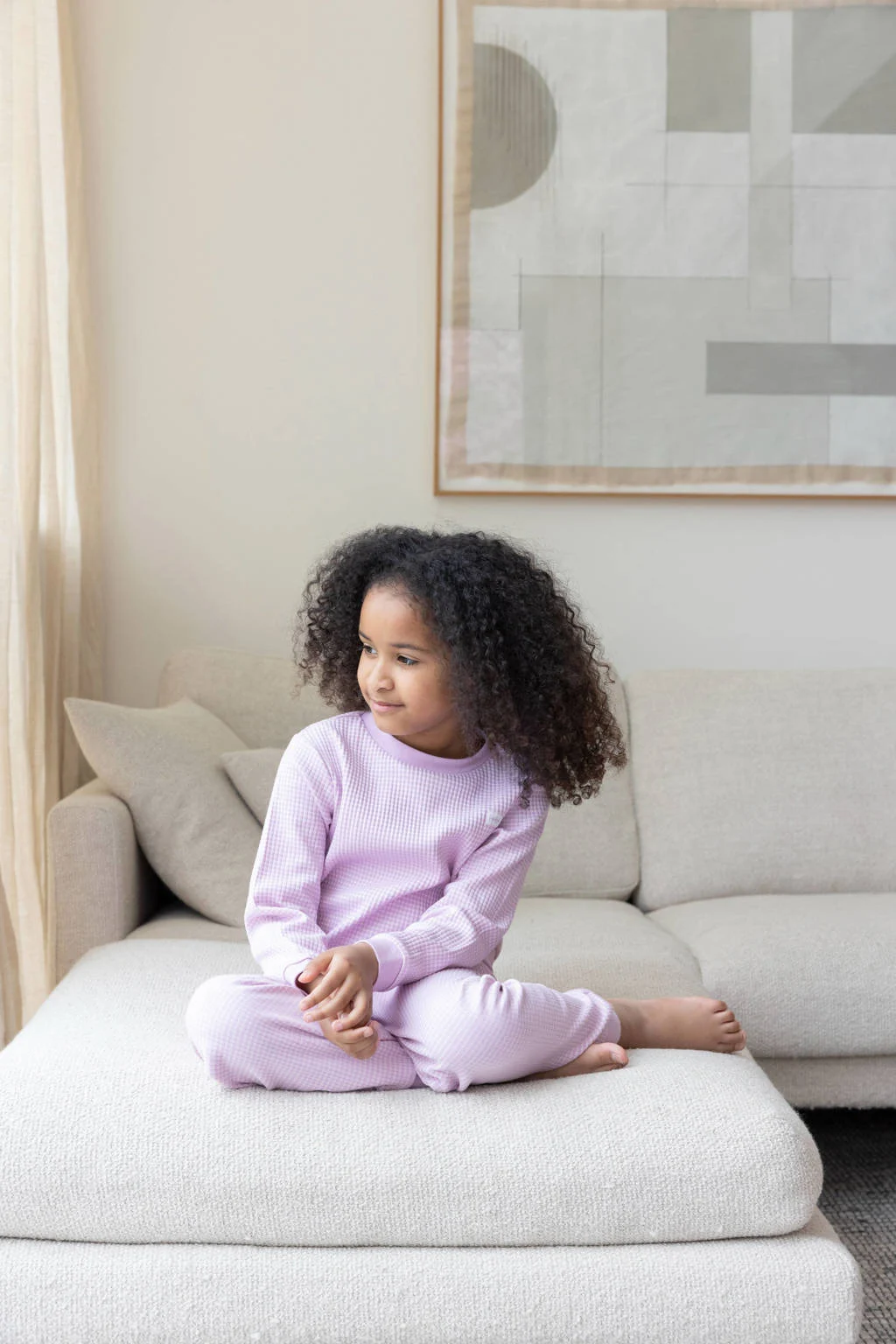 Feetje unisex wafel pyjama lila