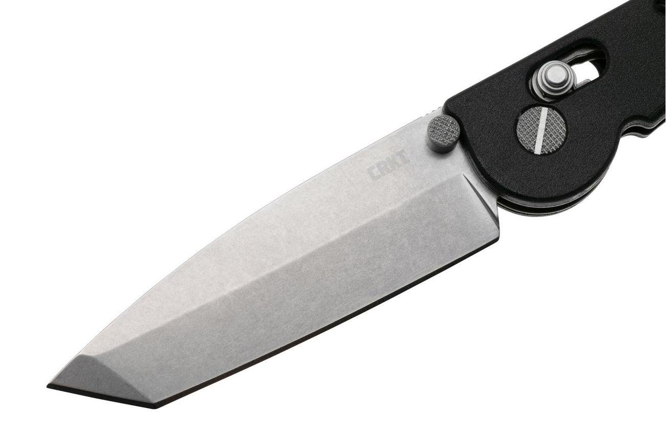 CRKT M16 Crossbar Lock Tanto M16-02X Stonewashed D2, Black Grivory, zakmes, Kit Carson design