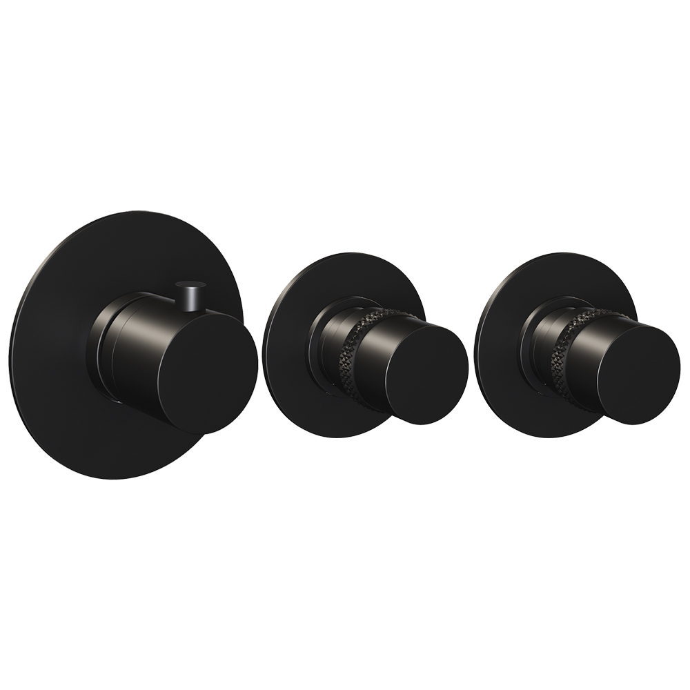 Brauer Black Edition inbouw badkraan met uitloop en 3 standen handdouche zwart mat
