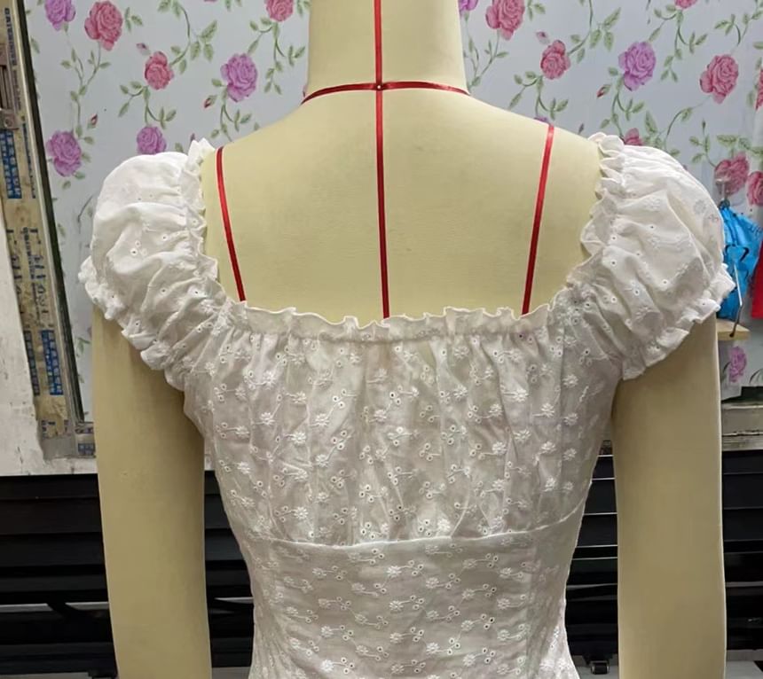 Sensarra - Blouse met ruches en kant