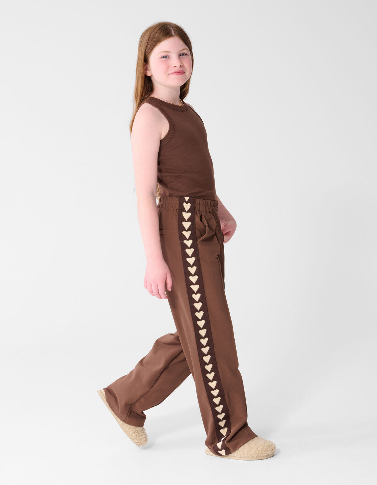 Fancy Tape Wide Leg Broek Bruin