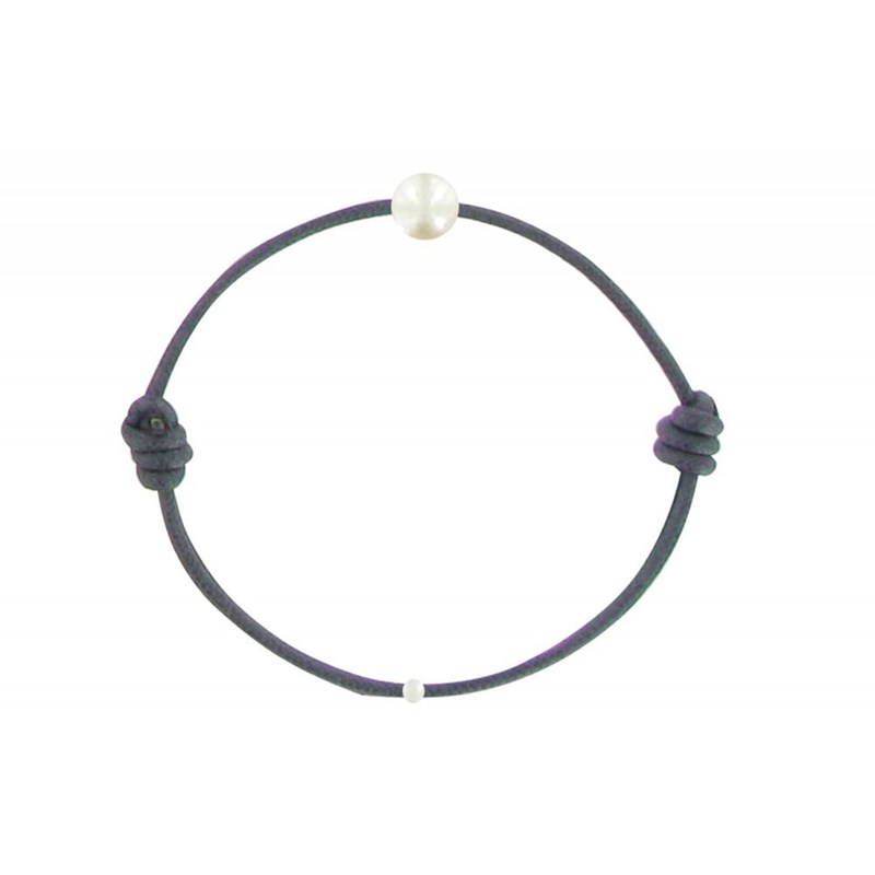 Set Collier et Bracelet Lien La Perle Blanche des Poulettes - Classics - Bleu Navy