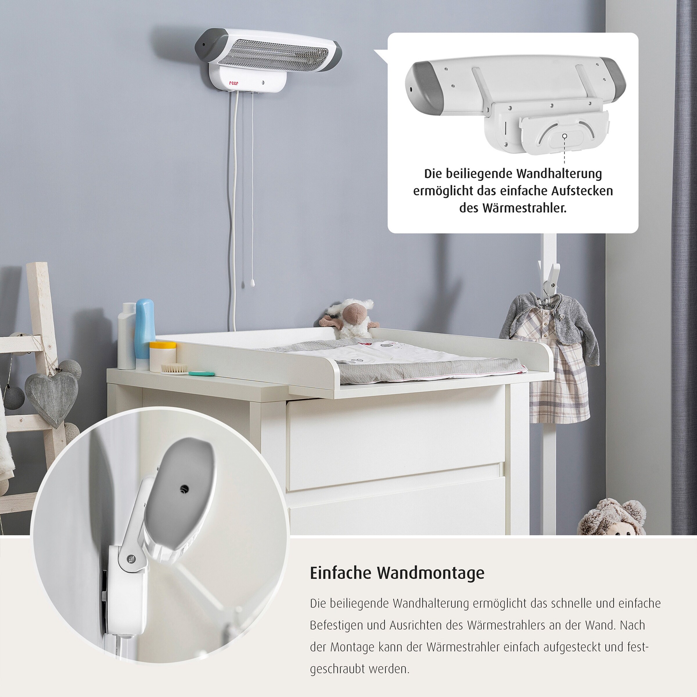 reer Heizstrahler 2-in-1 FeelWell mit Standfuß und Abschaltautomatik