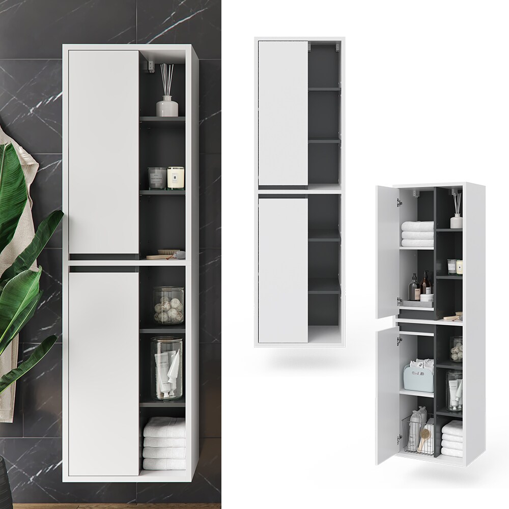 Vicco Badschrank Viola Weiß Hängeschrank Hochschrank 2 Türen Badmöbel Badregal