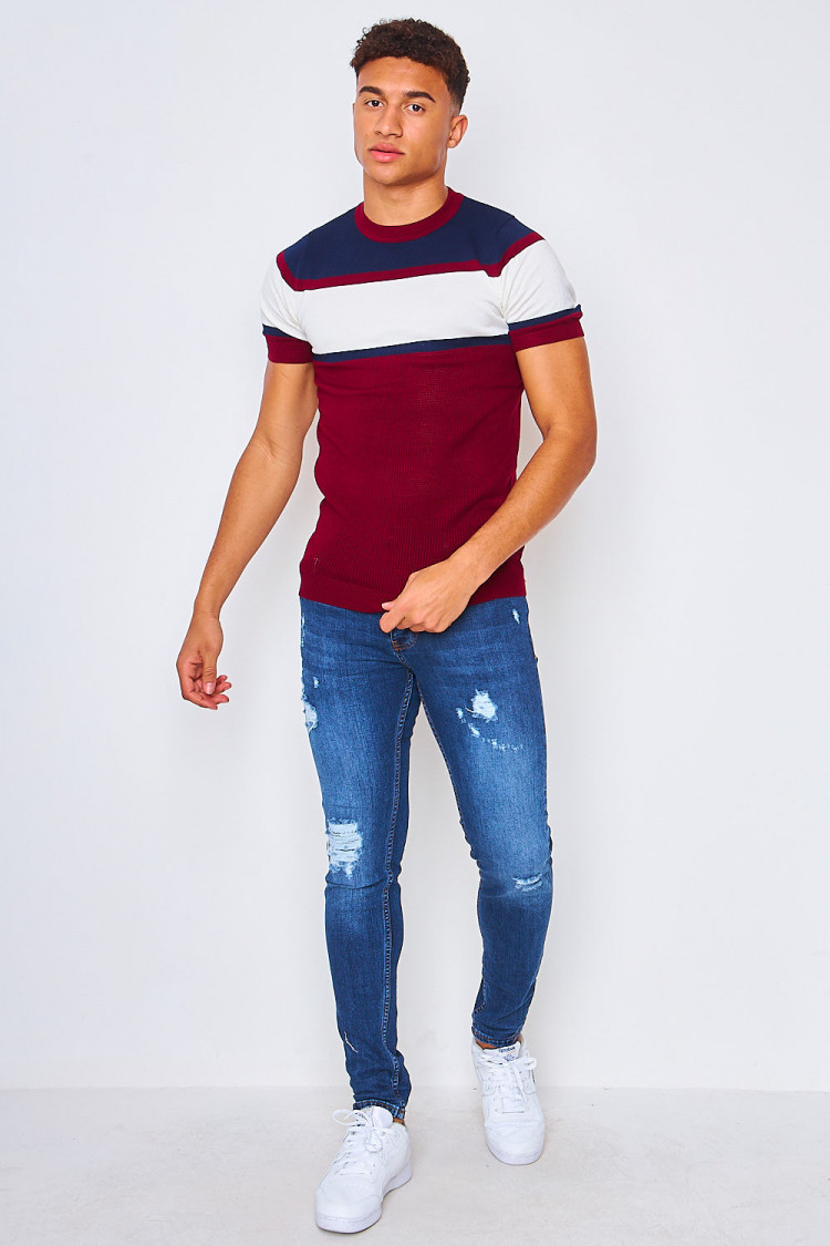 T-shirt tricolore en maille