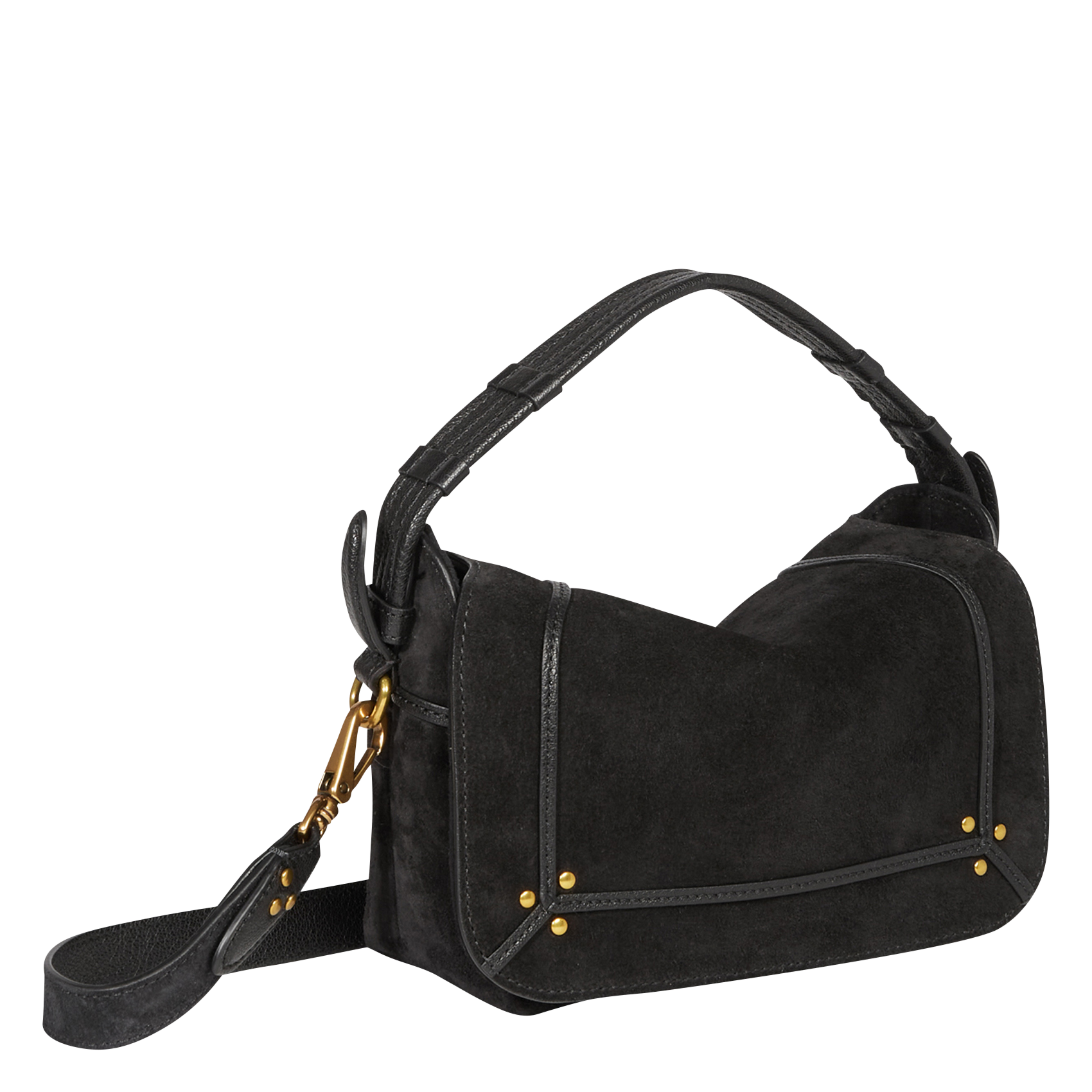 PEPITO S - Sac bandoulière en cuir velours | Noir