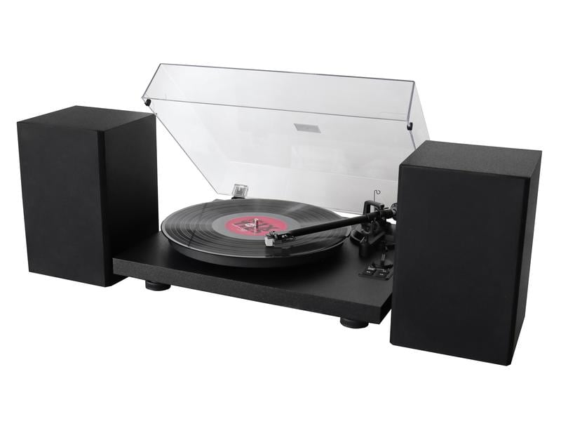 soundmaster Plattenspieler mit Bluetooth PL711SW Schwarz Plattenspieler mit Bluetooth und 2-Wege-Bassreflex-Lautsprecher