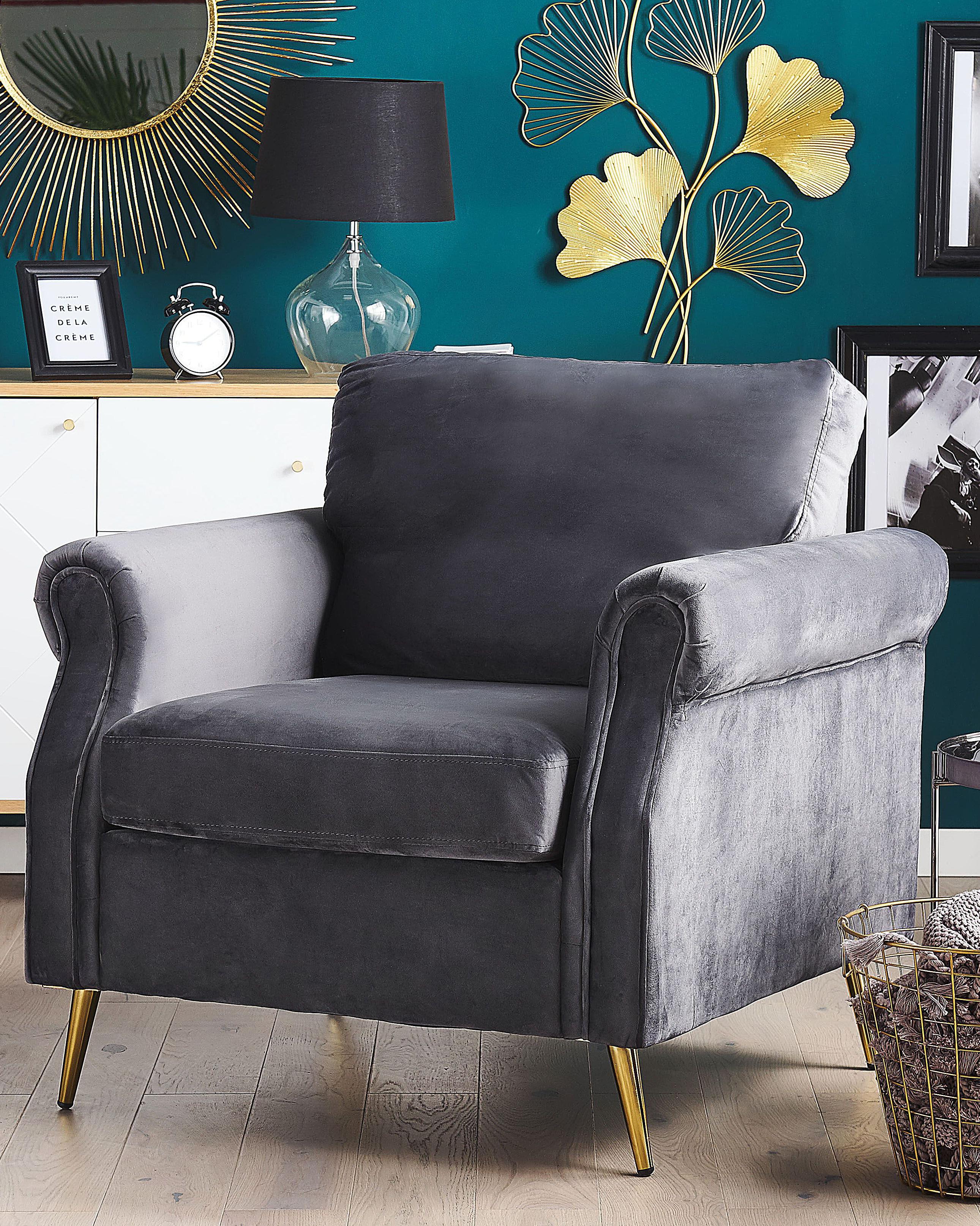 Fauteuil VIETAS Fluweel Donkergrijs